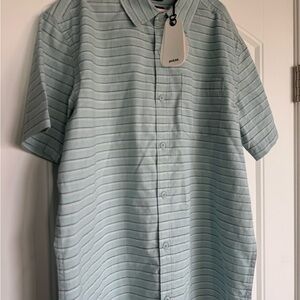 Prana Men's Light Green Striped Shirt